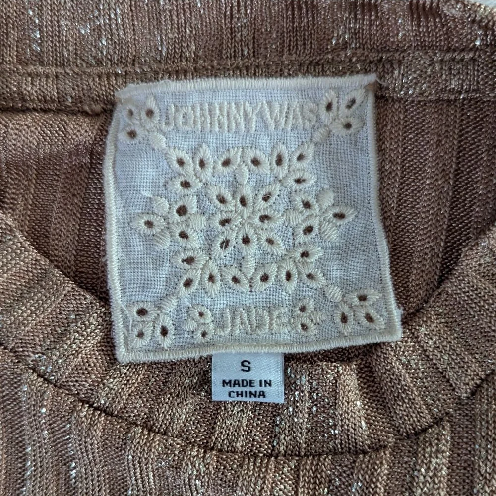Johnny Was Midnight Tunic Gold Knit Top -Small